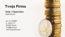 przykładowy wzór wizytówki finanse stos monet